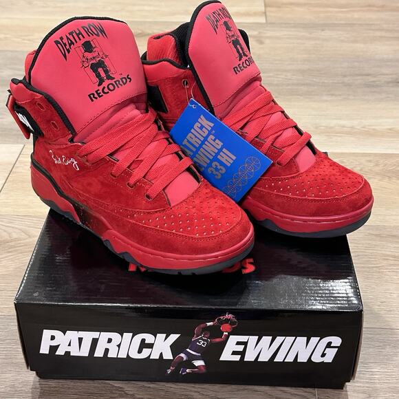 Patrick Ewing Athletics NIB Men's 8 Death Row Records x 33 High Red Sneakers - Picture 1 of 14